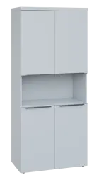 SIN 5 - 84DN kancelářská skříň, 4-dveřová/nika, 1820x800x400, bílá